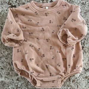 Rylee + Cru Blush Floral Terry Cloth Bubble 6-12 Months